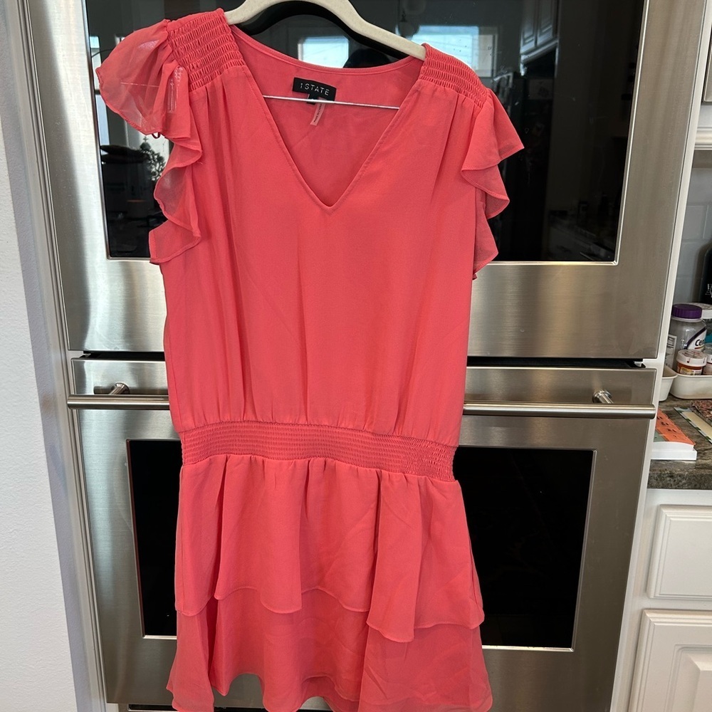 1. State Coral flutter Mini Dress size S GUC